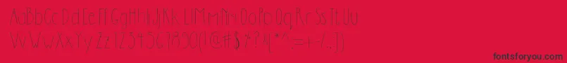 フォントDilemhandwritten – 赤い背景に黒い文字