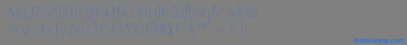 フォントDilemhandwritten – 灰色の背景に青い文字