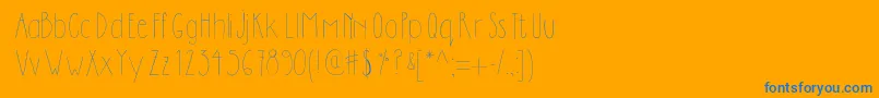 フォントDilemhandwritten – オレンジの背景に青い文字
