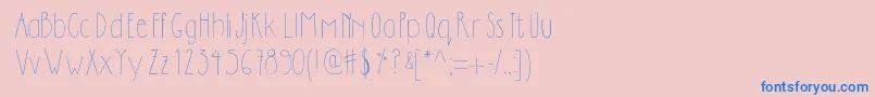 フォントDilemhandwritten – ピンクの背景に青い文字