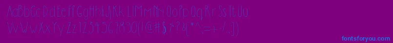 Dilemhandwritten-Schriftart – Blaue Schriften auf violettem Hintergrund