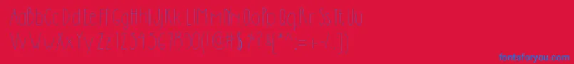 フォントDilemhandwritten – 赤い背景に青い文字