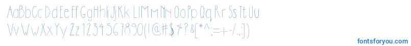 Dilemhandwritten-fontti – siniset fontit valkoisella taustalla