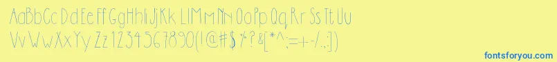 Dilemhandwritten-fontti – siniset fontit keltaisella taustalla