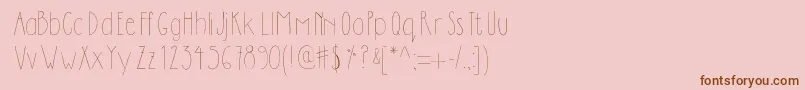 フォントDilemhandwritten – ピンクの背景に茶色のフォント