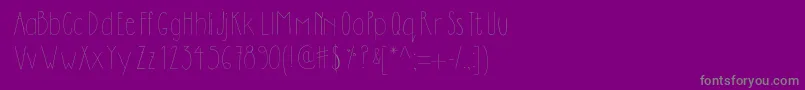 Dilemhandwritten-fontti – harmaat kirjasimet violetilla taustalla