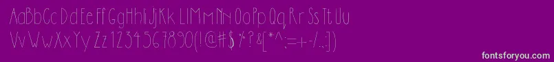 Dilemhandwritten-fontti – vihreät fontit violetilla taustalla