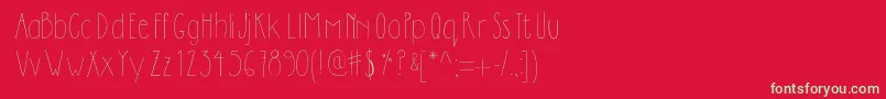 フォントDilemhandwritten – 赤い背景に緑の文字