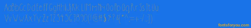 Dilemhandwritten-fontti – oranssit fontit sinisellä taustalla