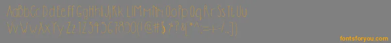 Dilemhandwritten-Schriftart – Orangefarbene Schriften auf grauem Hintergrund
