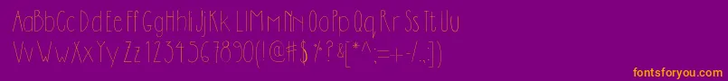 フォントDilemhandwritten – 紫色の背景にオレンジのフォント