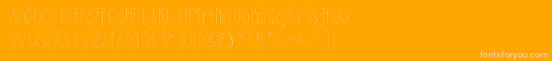 Dilemhandwritten-fontti – vaaleanpunaiset fontit oranssilla taustalla