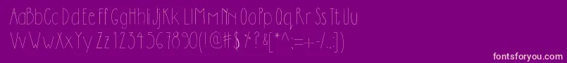 Dilemhandwritten-fontti – vaaleanpunaiset fontit violetilla taustalla
