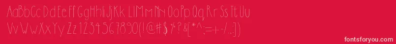 Dilemhandwritten-Schriftart – Rosa Schriften auf rotem Hintergrund