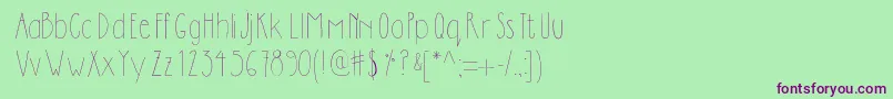 Dilemhandwritten Font – Purple Fonts on Green Background