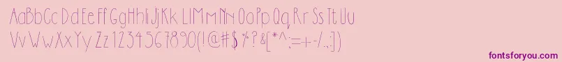 フォントDilemhandwritten – ピンクの背景に紫のフォント