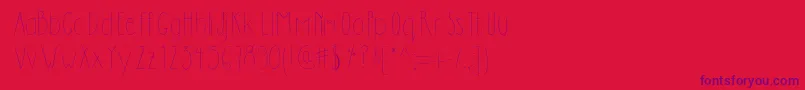 Czcionka Dilemhandwritten – fioletowe czcionki na czerwonym tle