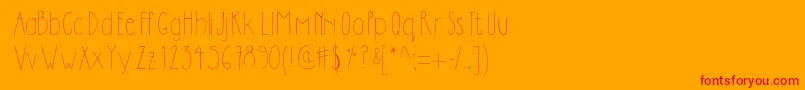 フォントDilemhandwritten – オレンジの背景に赤い文字