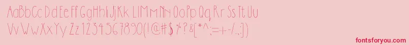 フォントDilemhandwritten – ピンクの背景に赤い文字