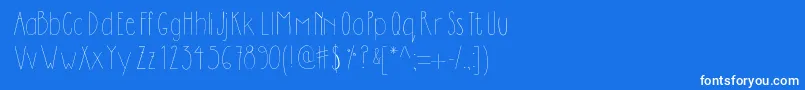 Dilemhandwritten-fontti – valkoiset fontit sinisellä taustalla