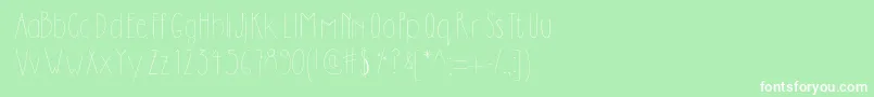 Dilemhandwritten-Schriftart – Weiße Schriften auf grünem Hintergrund