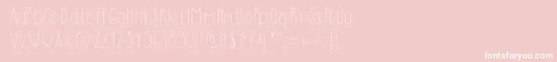 Dilemhandwritten-fontti – valkoiset fontit vaaleanpunaisella taustalla