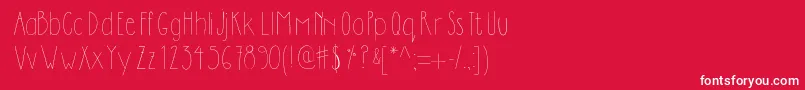 フォントDilemhandwritten – 赤い背景に白い文字