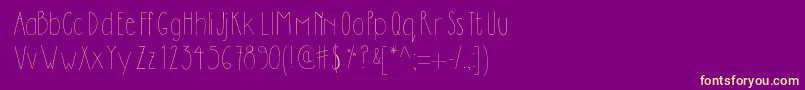 フォントDilemhandwritten – 紫の背景に黄色のフォント