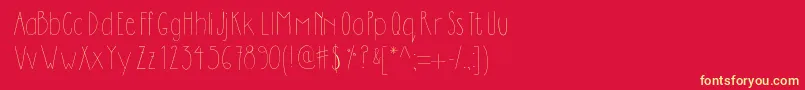 Dilemhandwritten-fontti – keltaiset fontit punaisella taustalla