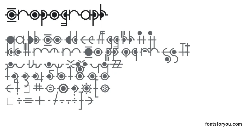 A fonte Cropograph – alfabeto, números, caracteres especiais