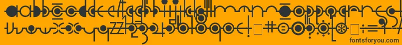 Cropograph-Schriftart – Schwarze Schriften auf orangefarbenem Hintergrund