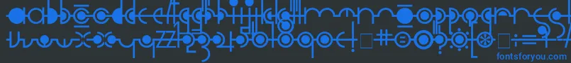 フォントCropograph – 黒い背景に青い文字