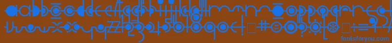 フォントCropograph – 茶色の背景に青い文字