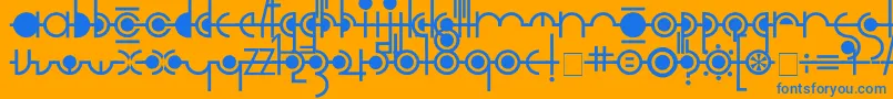 Шрифт Cropograph – синие шрифты на оранжевом фоне