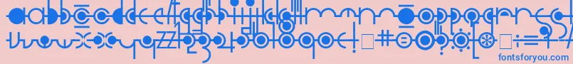 Cropograph Font – Blue Fonts on Pink Background