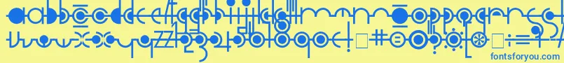 Cropograph-fontti – siniset fontit keltaisella taustalla