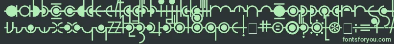 フォントCropograph – 黒い背景に緑の文字