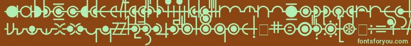 Czcionka Cropograph – zielone czcionki na brązowym tle