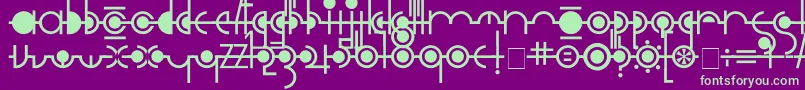 Cropograph-Schriftart – Grüne Schriften auf violettem Hintergrund