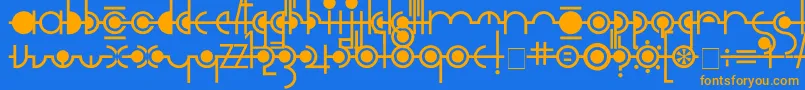 Cropograph Font – Orange Fonts on Blue Background