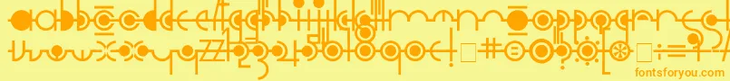 Cropograph-Schriftart – Orangefarbene Schriften auf gelbem Hintergrund