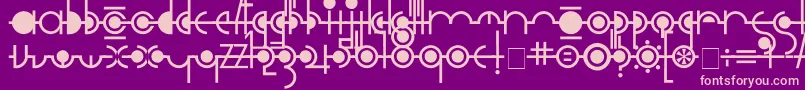 Cropograph-Schriftart – Rosa Schriften auf violettem Hintergrund