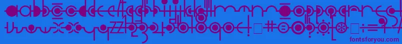 Cropograph Font – Purple Fonts on Blue Background