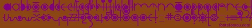 フォントCropograph – 紫色のフォント、茶色の背景
