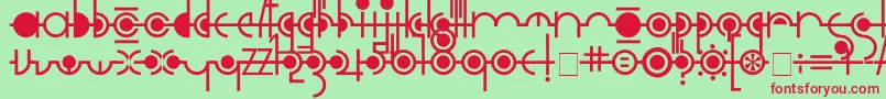 フォントCropograph – 赤い文字の緑の背景