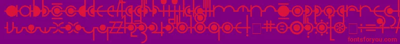 Fonte Cropograph – fontes vermelhas em um fundo violeta
