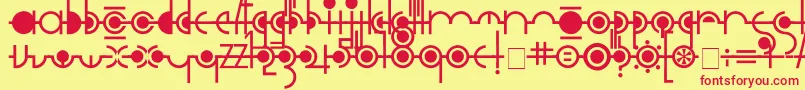 Cropograph Font – Red Fonts on Yellow Background