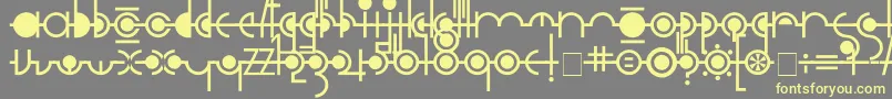 Cropograph-Schriftart – Gelbe Schriften auf grauem Hintergrund