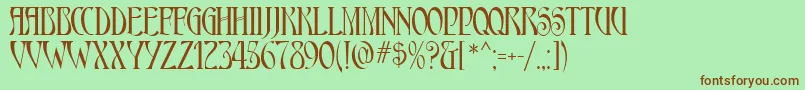 AmbrosiaMf Font – Brown Fonts on Green Background