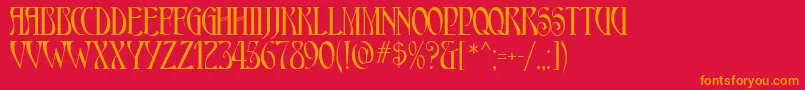 フォントAmbrosiaMf – 赤い背景にオレンジの文字
